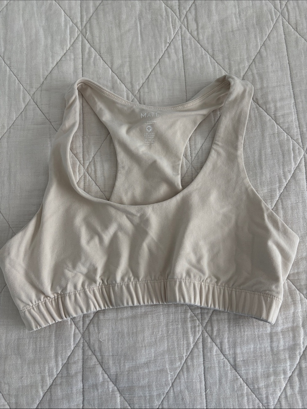 MATE the Label Soft Cream Racerback Sports Bralette